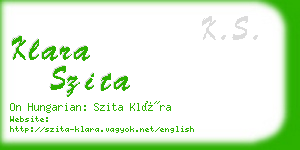 klara szita business card